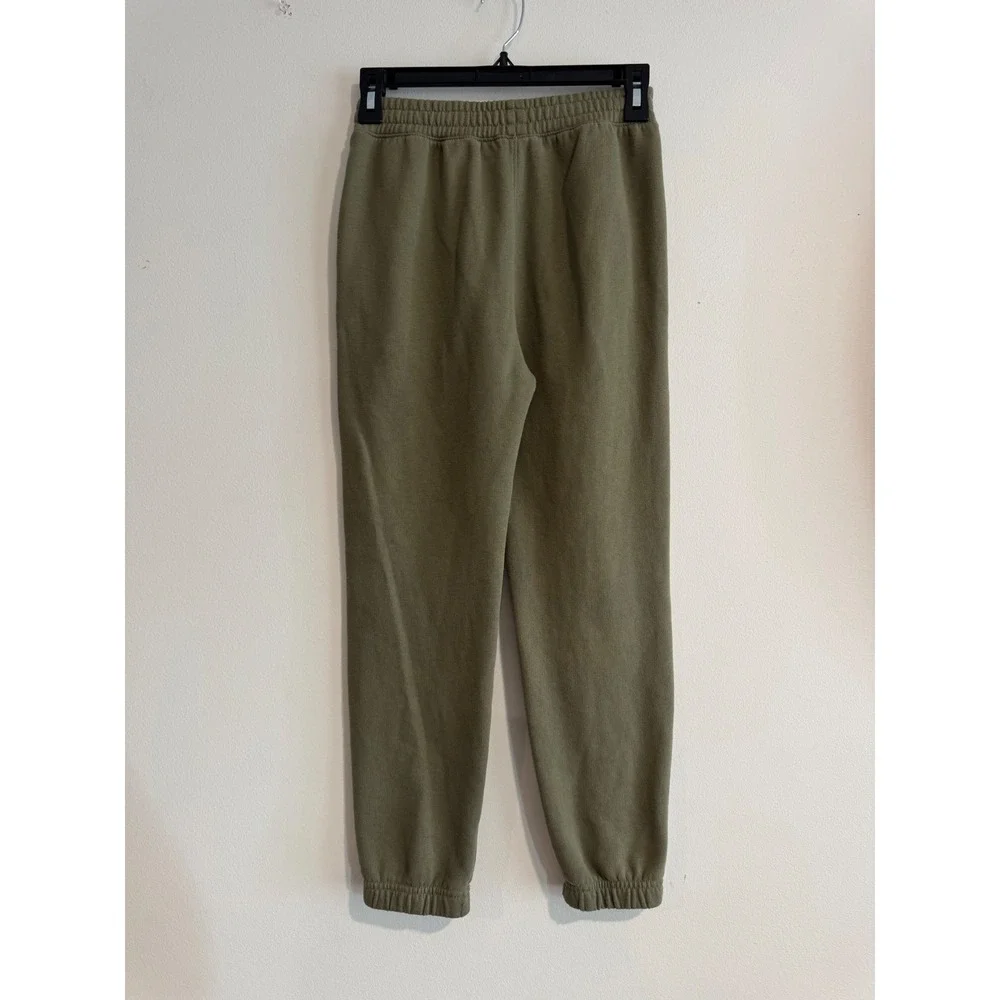 Abercrombie Kids Logo Jogger Sweatpants Boys 9/10 Olive Green Fleece Lined